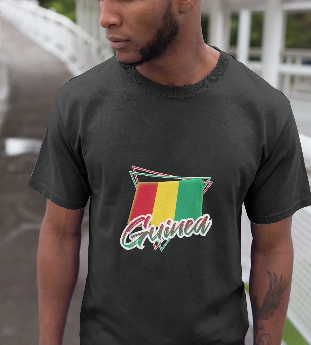 1sttheworld T-Shirt - Guinea Flag T-Shirt Black A35