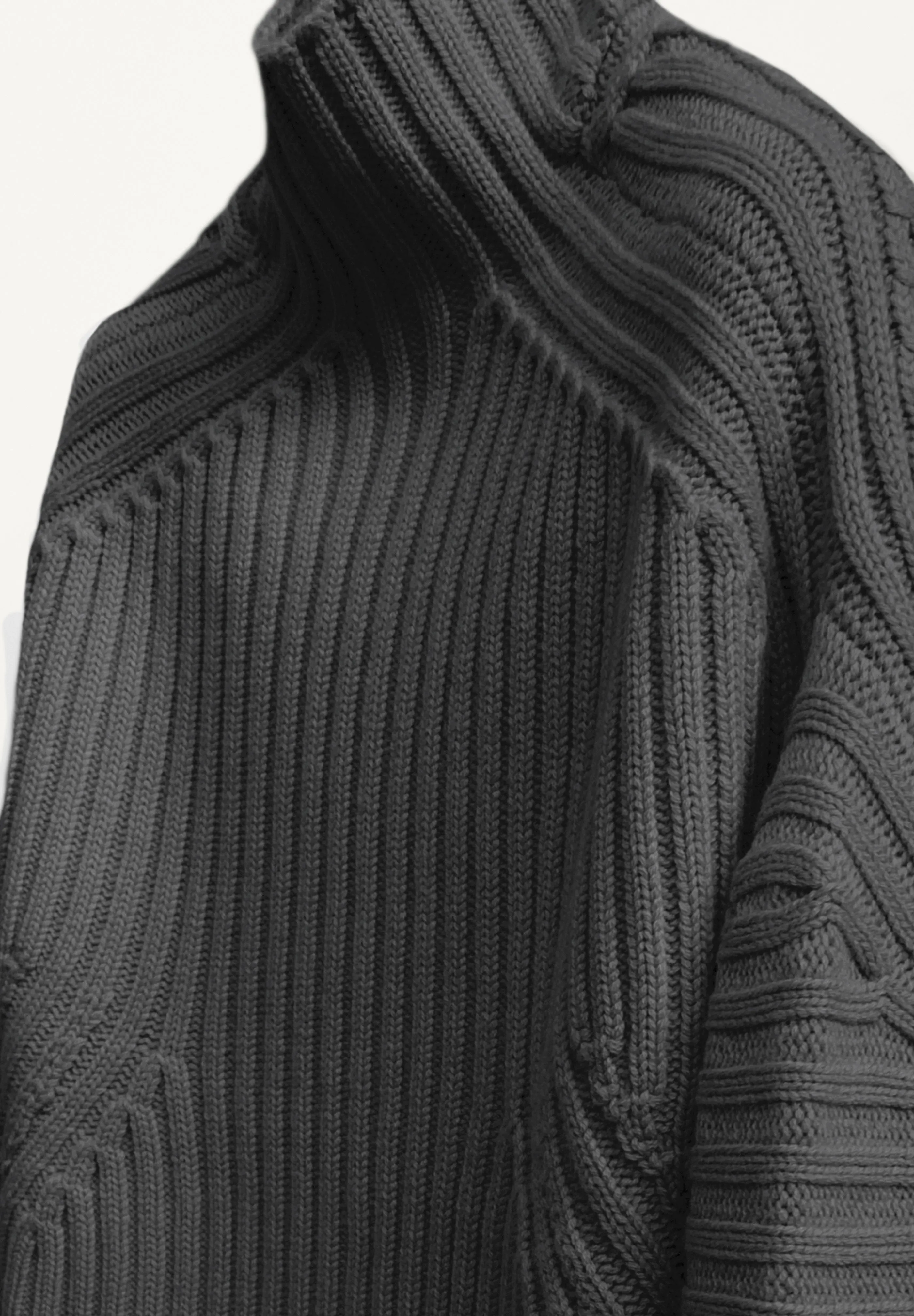 Amelia Ribbed Pullover in Charcoal