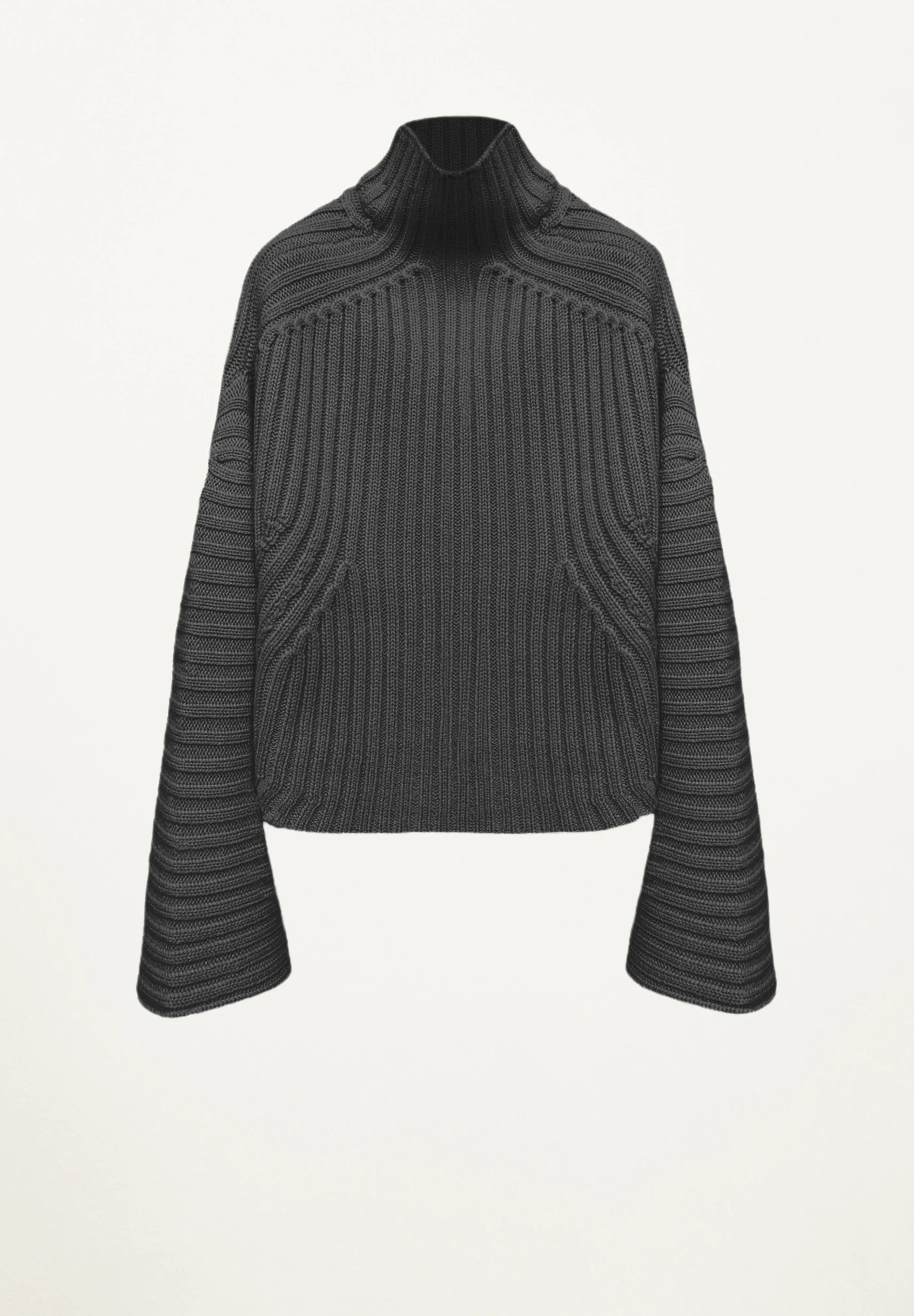 Amelia Ribbed Pullover in Charcoal