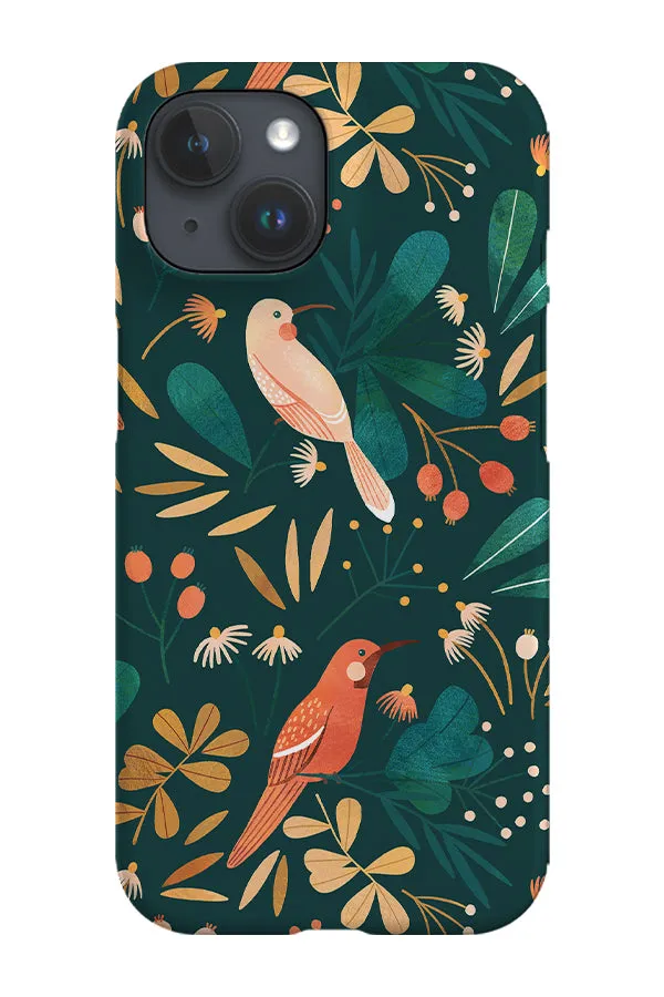 Autumn Birds by Tati Abaurre Phone Case (Green)