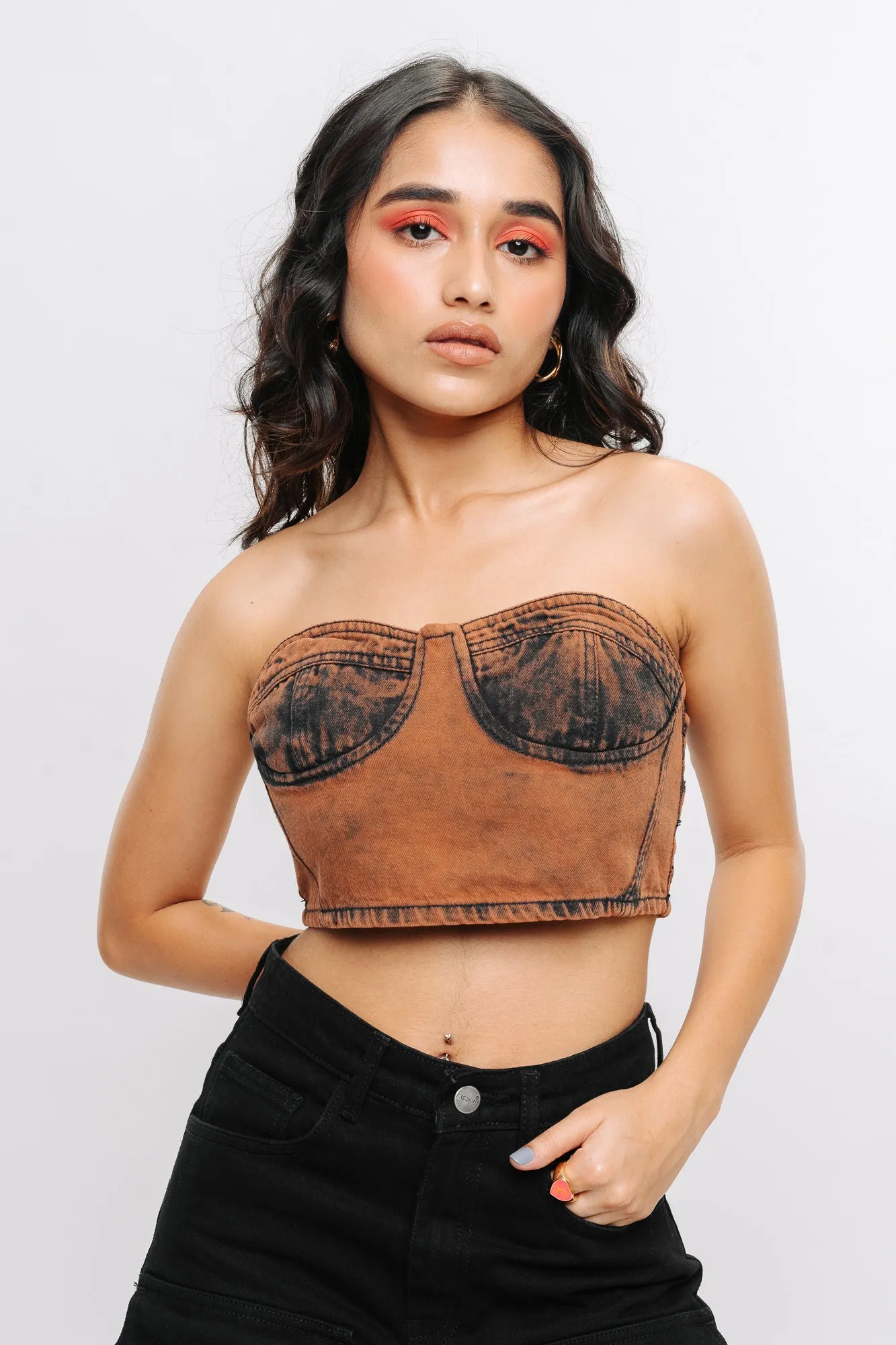 Autumn Bustier Denim Top