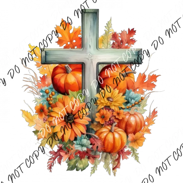 Autumn Cross Watercolor DTF Transfer