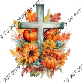 Autumn Cross Watercolor DTF Transfer