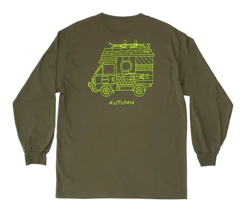 AUTUMN Home Long Sleeve T-Shirt Army Green