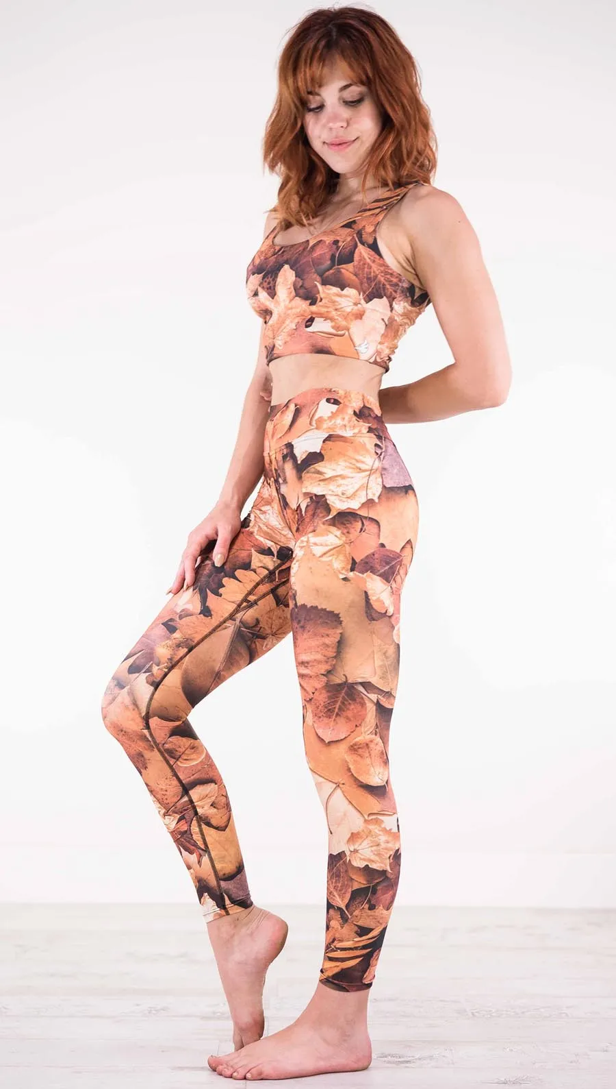 Autumn Leaves - Full Length Triathlon Leggings - CUSTOM ORDER