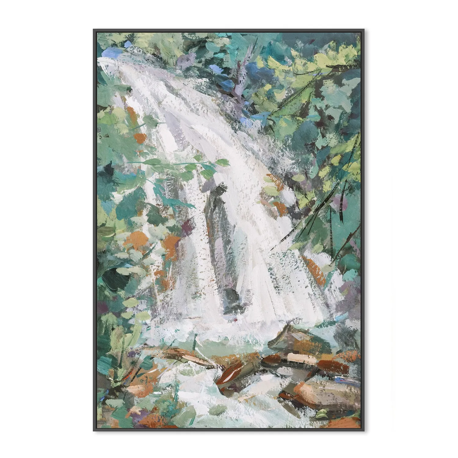 Autumn Waterfall , Hand-painted Canvas