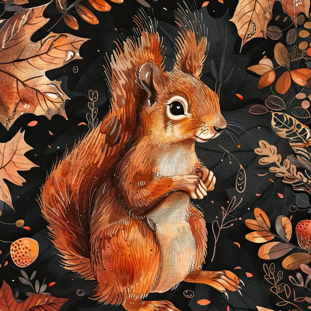 Autumn Woodland Squirrel Charm