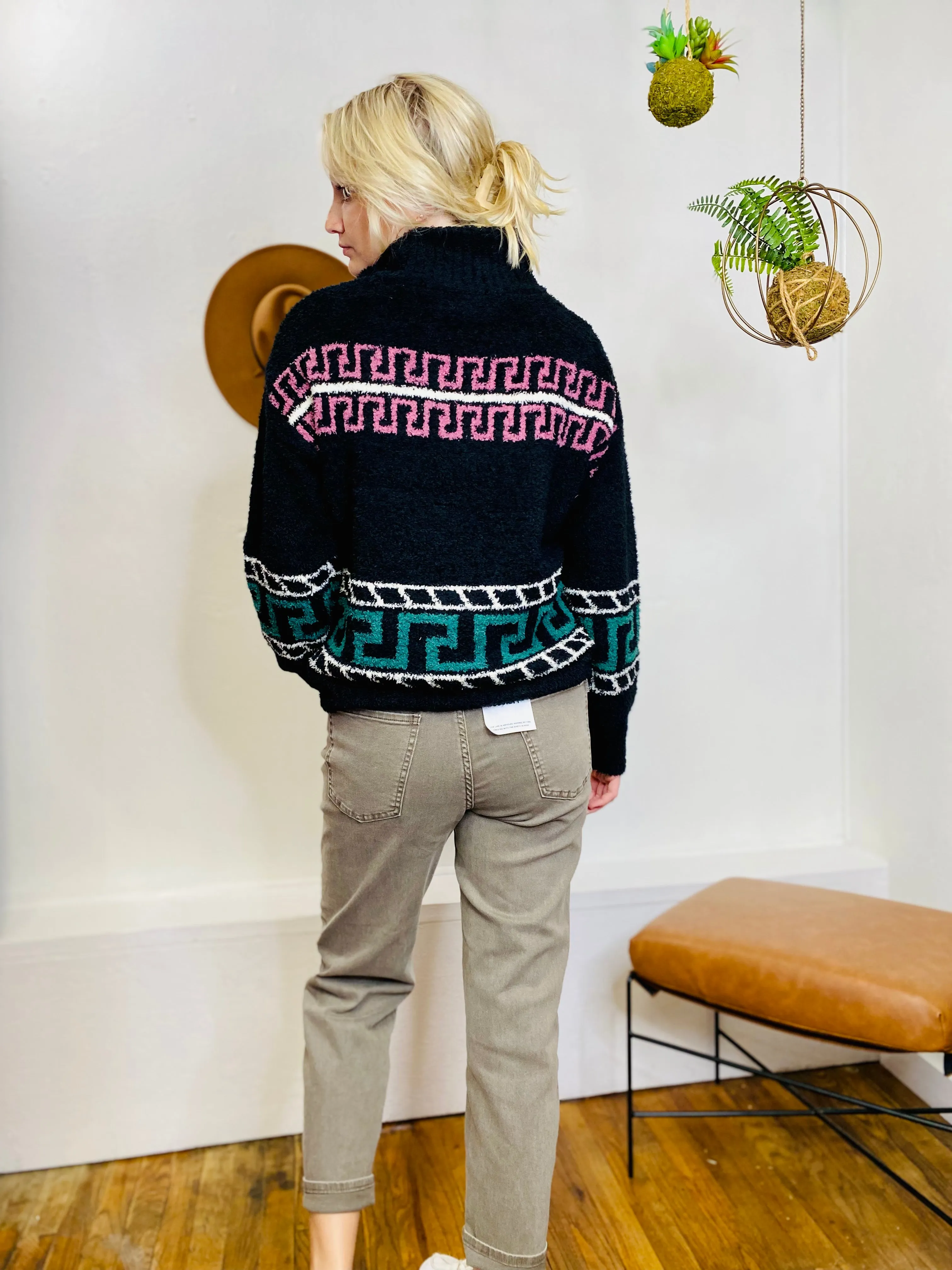 Aztec Soft Zip Pullover Sweater ELAN