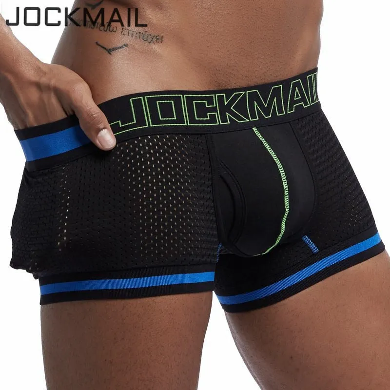 Brand Underwear Men Boxer Mesh U Pouch Sexy Underpants