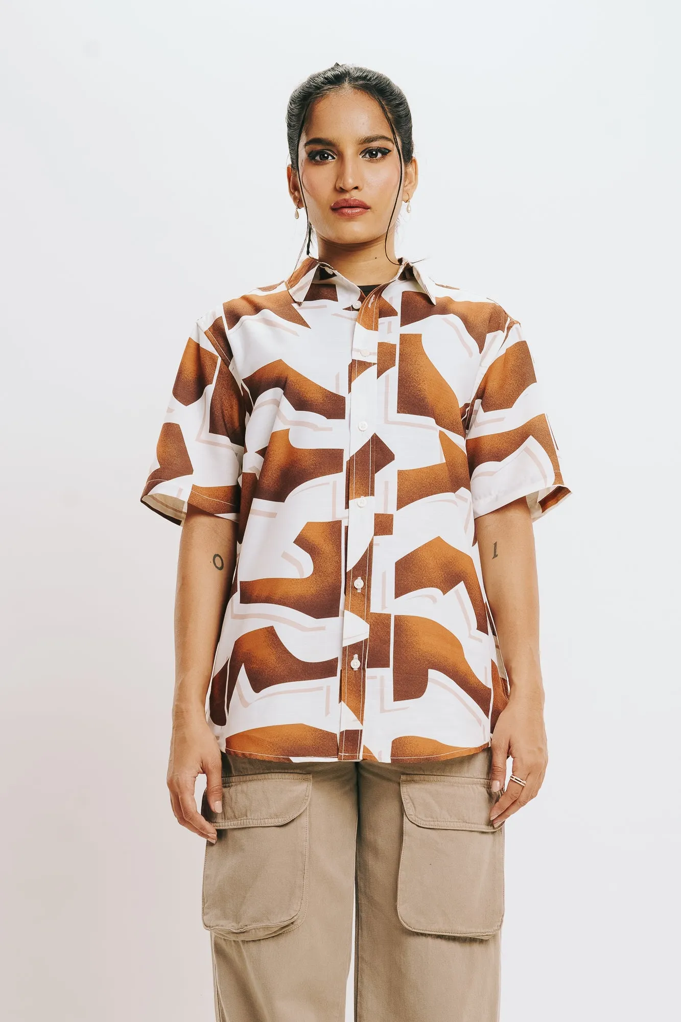 Brown Printed Shirt