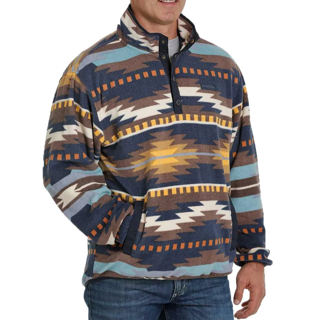 Warm and Stylish Cinch Mens Aztec Pattern Polar Fleece Pullover Sweater