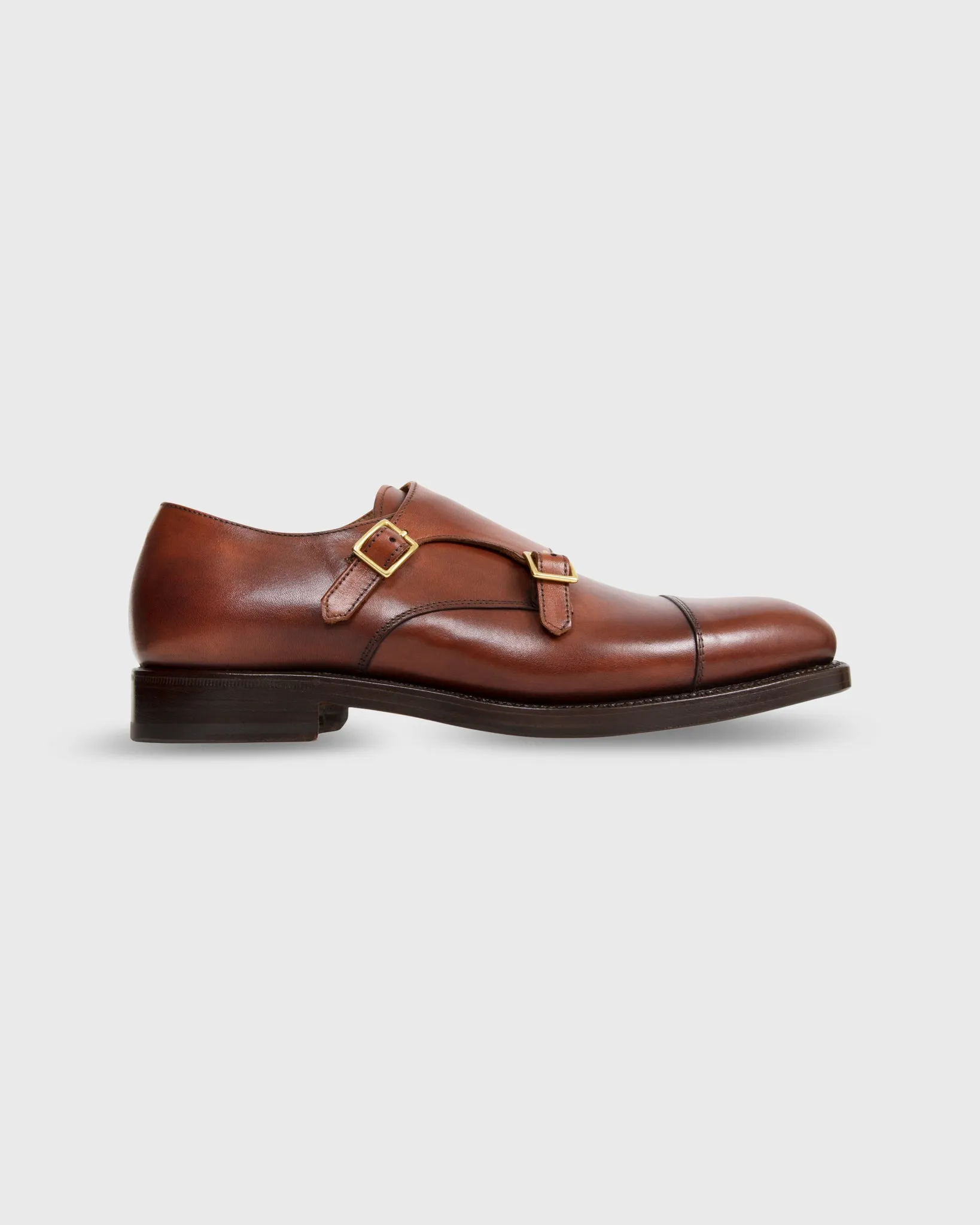 Double Monk Strap in Autumn Brown Calfskin