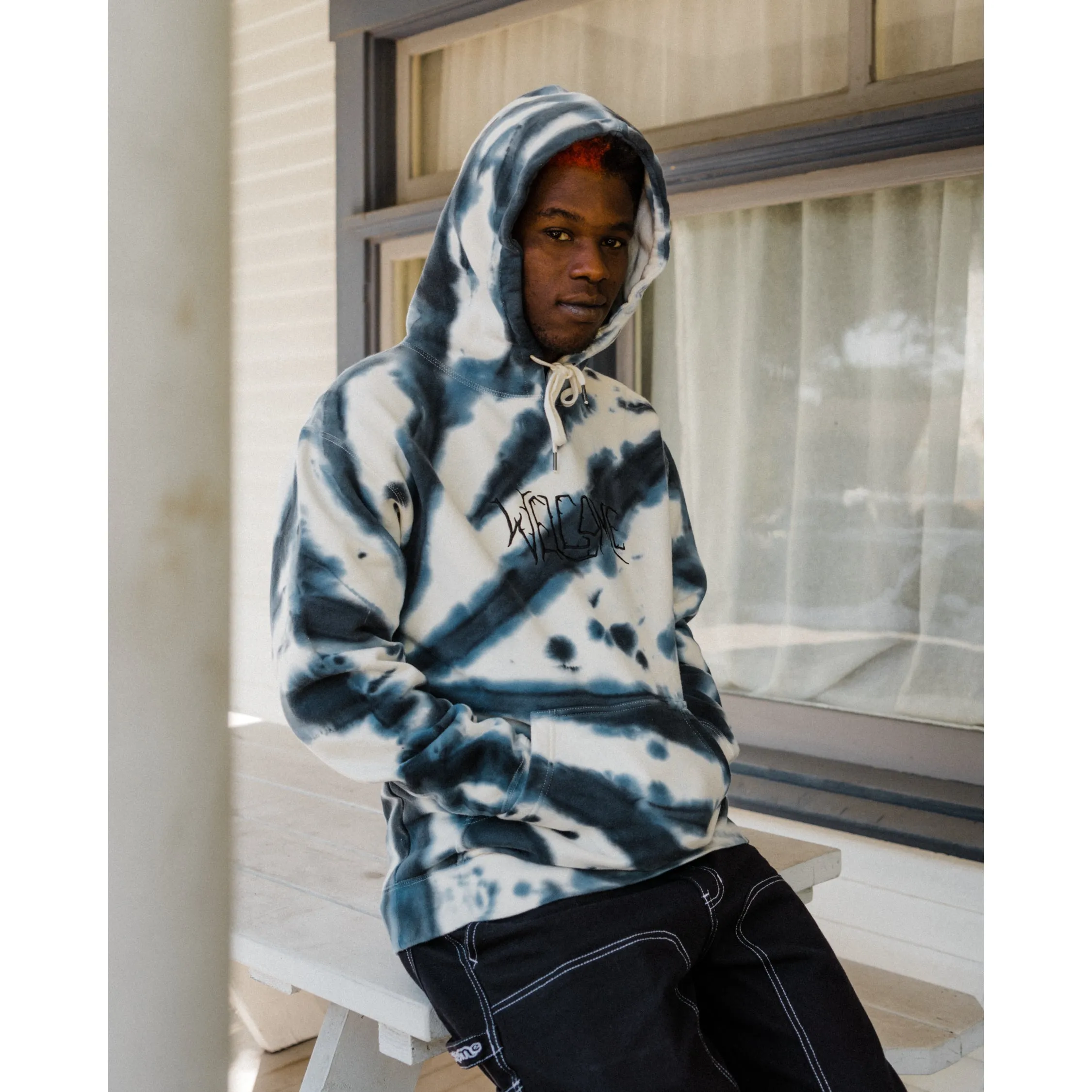 Exner Tie-Dyed Pullover Hoodie - Cloud