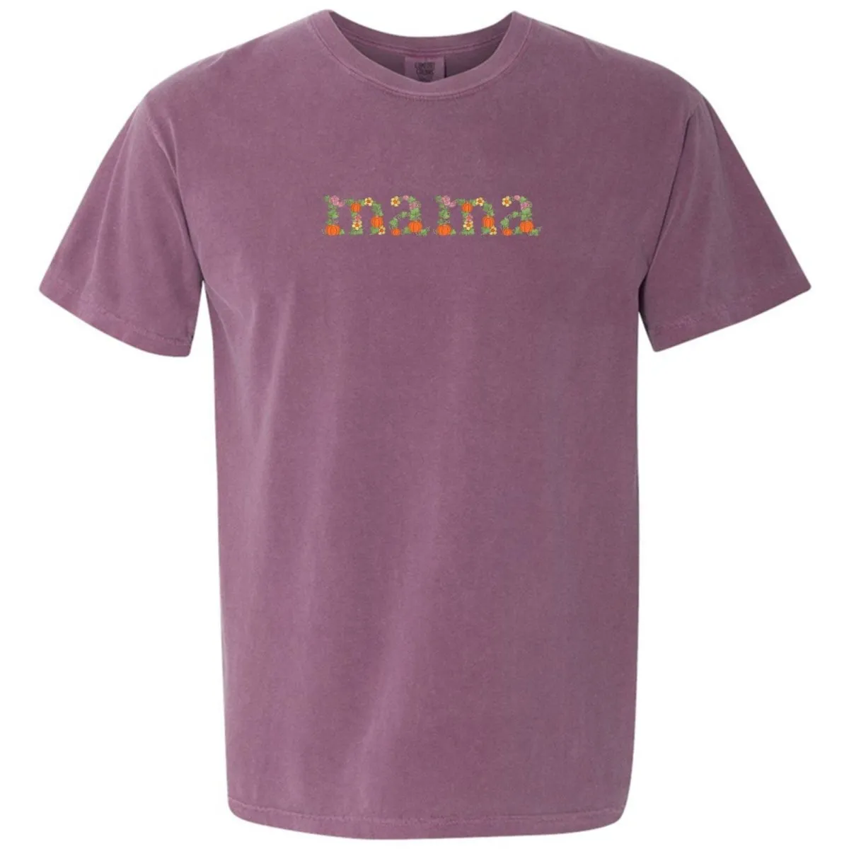 'Fall Floral Mama' Embroidered T-Shirt