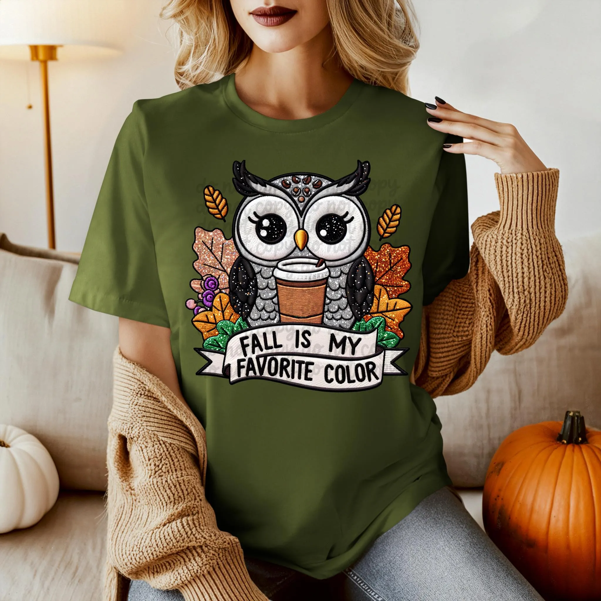 Fall Is My Favorite Color Faux Embroidery GRAPHIC TEE