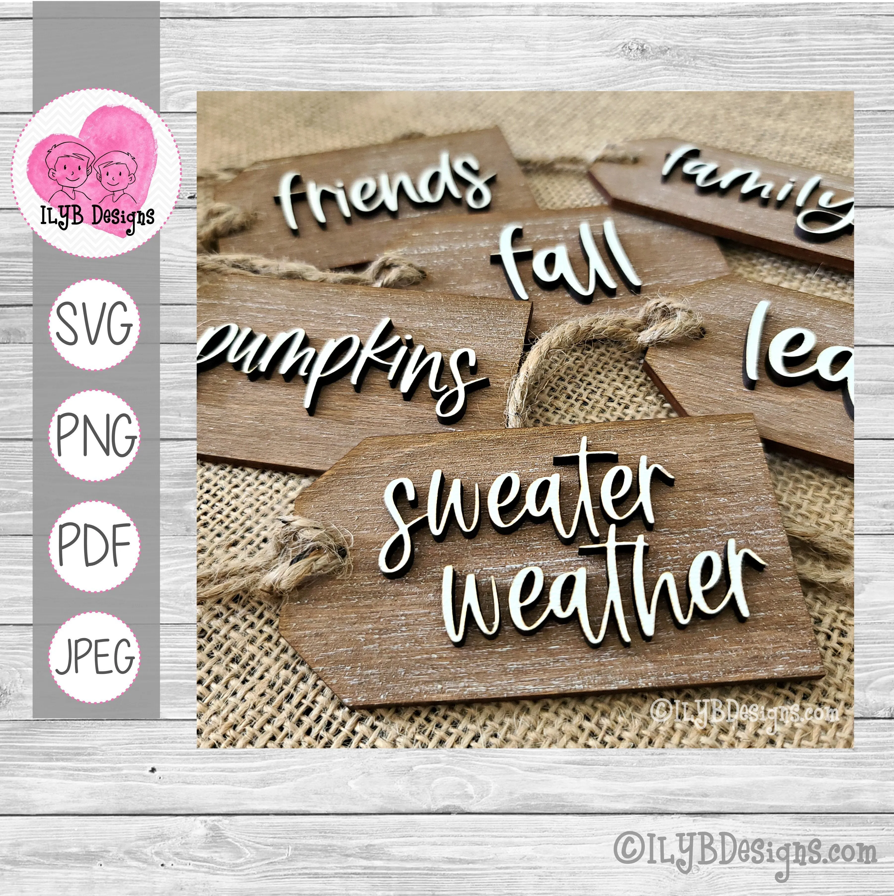 Fall Tag Words SVG, PNG, JPEG, PDF Files