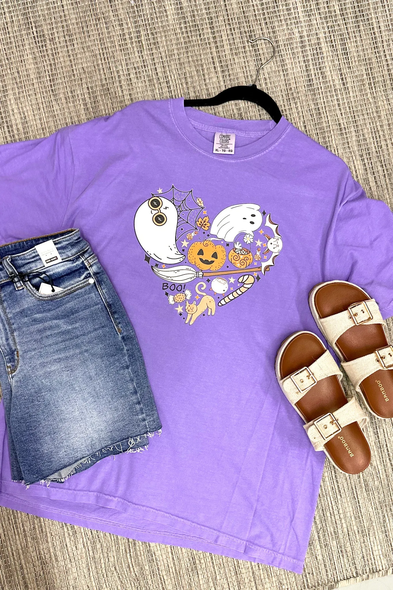 Fall Things Heart Graphic Tee, Violet