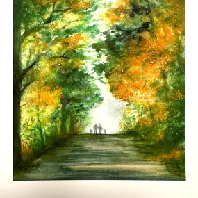 Fall walk Art Print