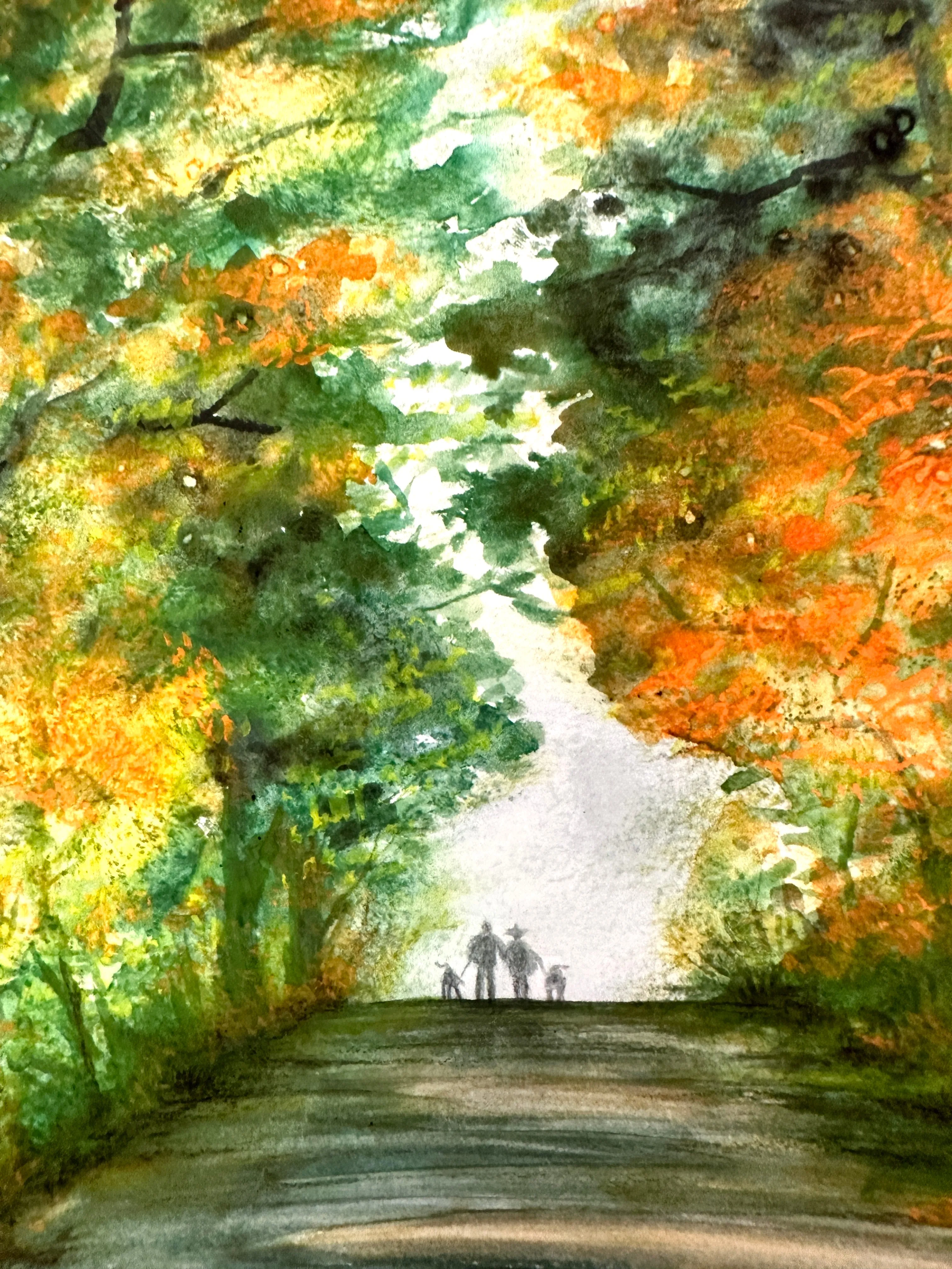 Fall walk Art Print