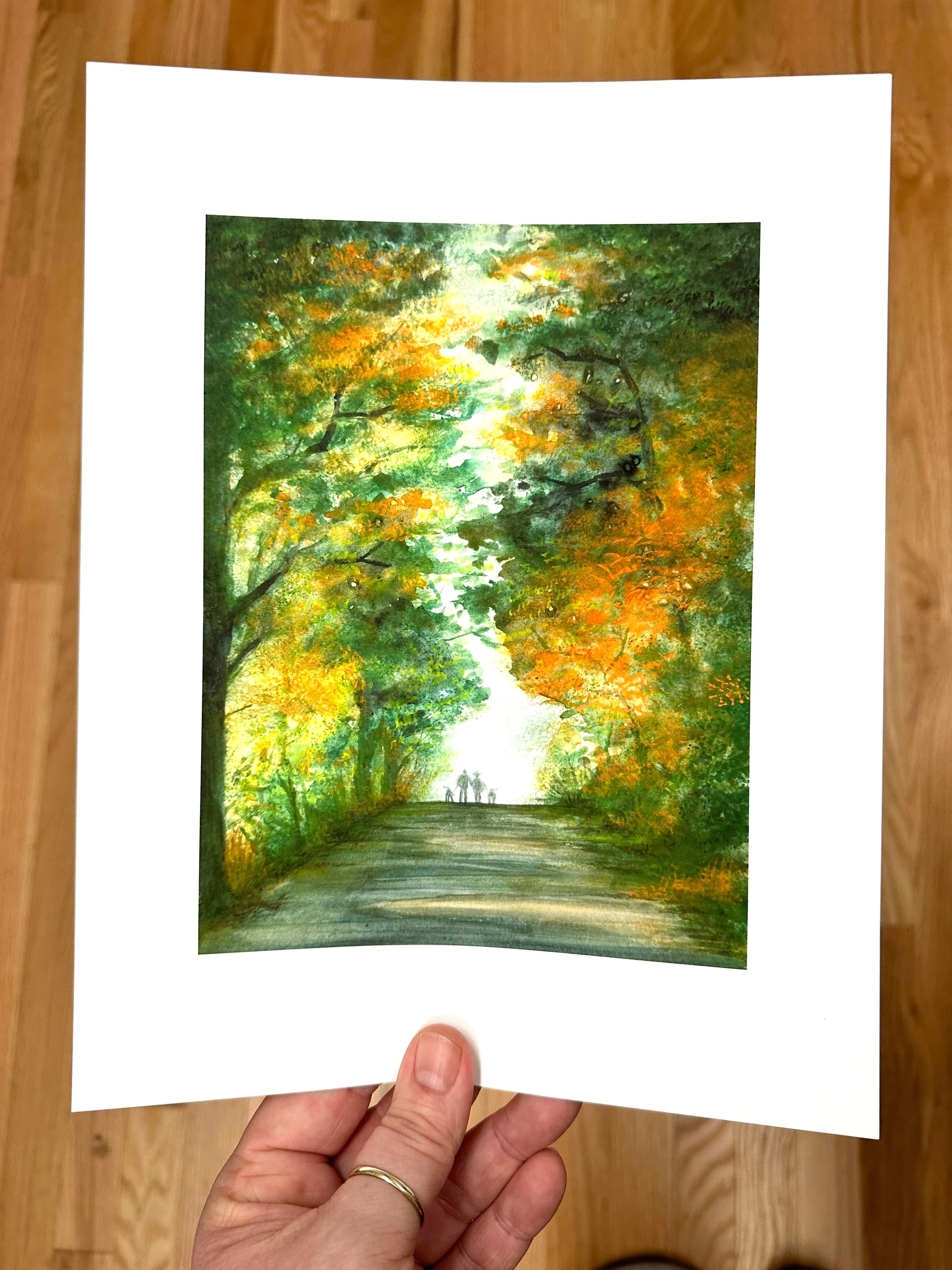 Fall walk Art Print