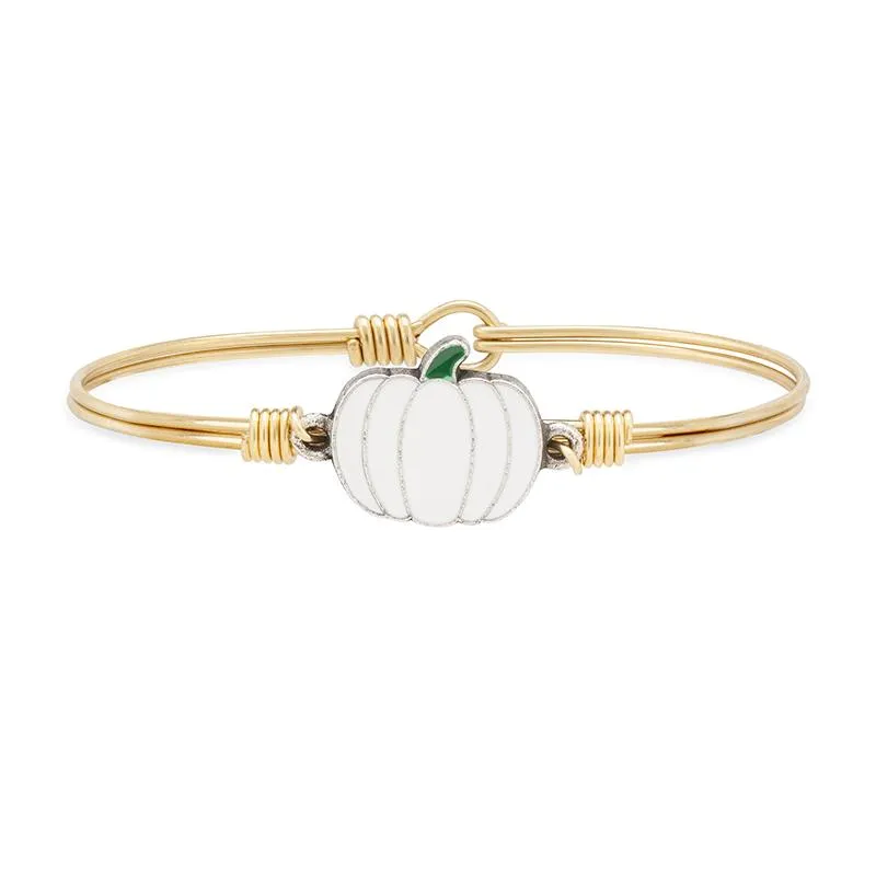 Fall White Pumpkin Bangle Bracelet