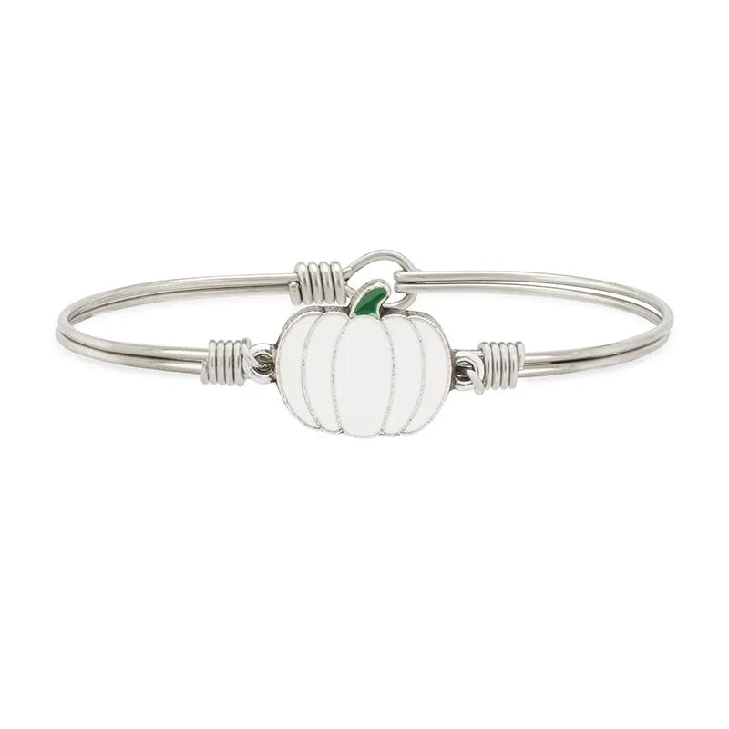 Fall White Pumpkin Bangle Bracelet