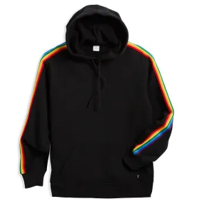 French Terry Pullover Hoodie LC - Black with Rainbow