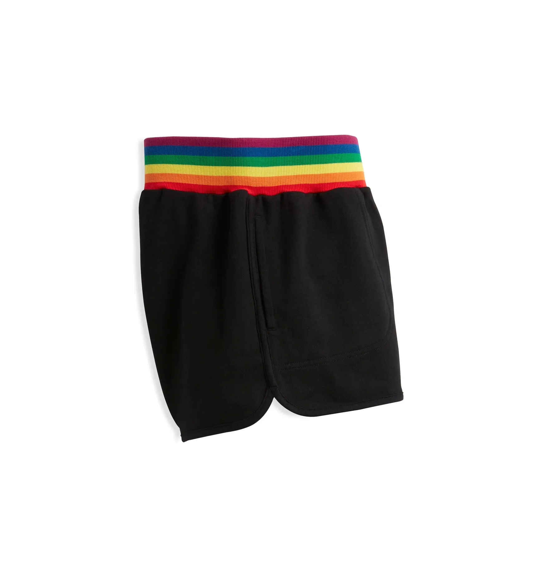 French Terry Track Shorts LC - Black with Rainbow Rib