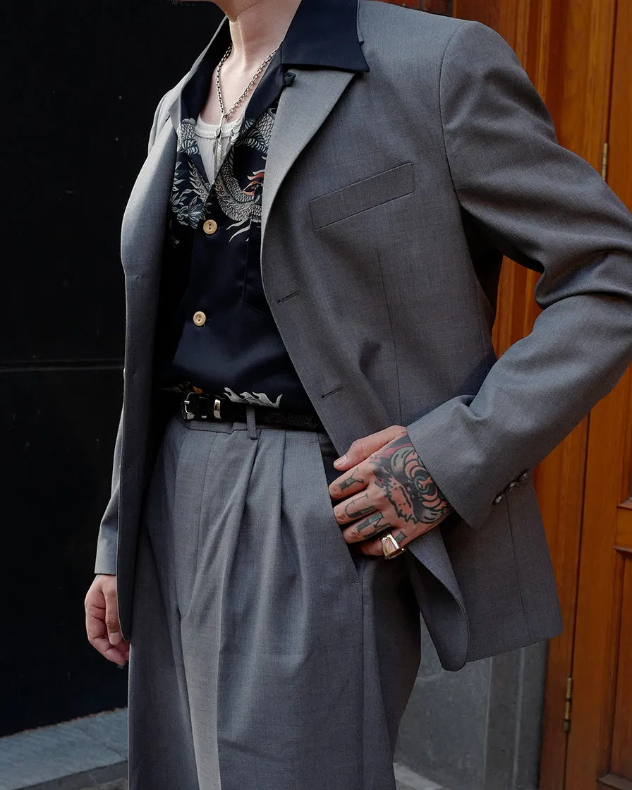 Grey Three Button Jacket