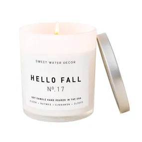 Hello Fall Soy Candle | White Jar Candle