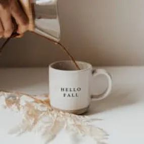 HELLO FALL STONEWARE COFFEE MUG