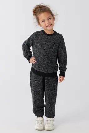 Kids Brushed Boucle Pullover - Black