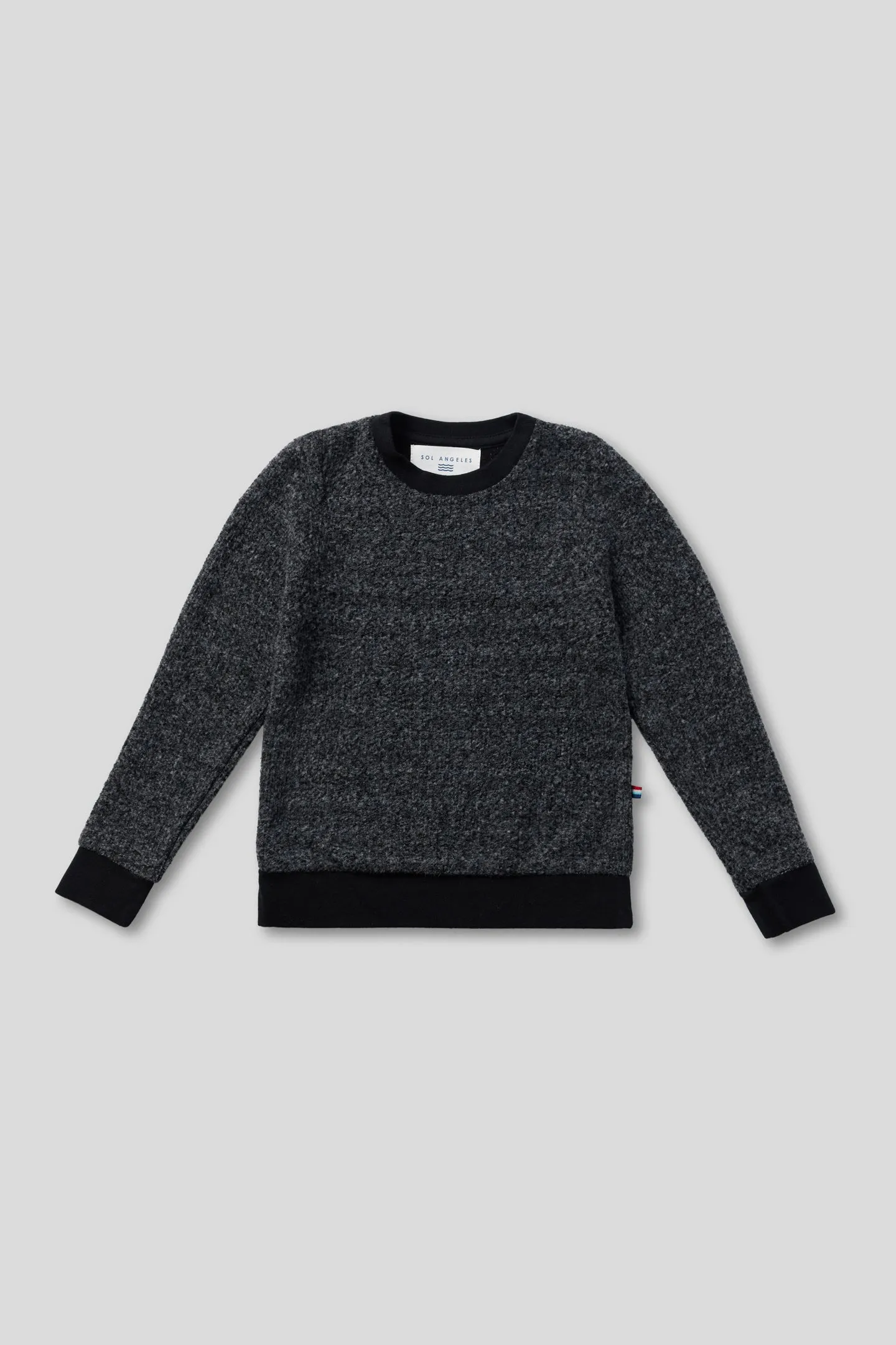 Kids Brushed Boucle Pullover - Black