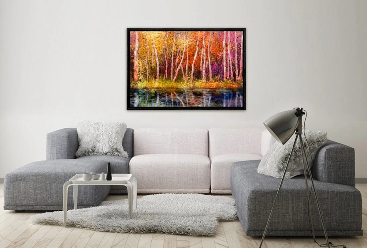 Lakeside Autumn Forest | Canvas Art Print