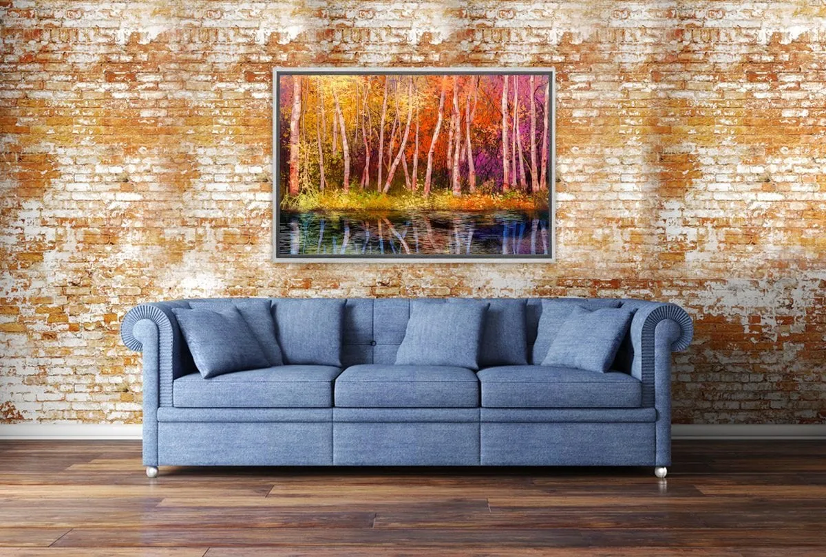 Lakeside Autumn Forest | Canvas Art Print