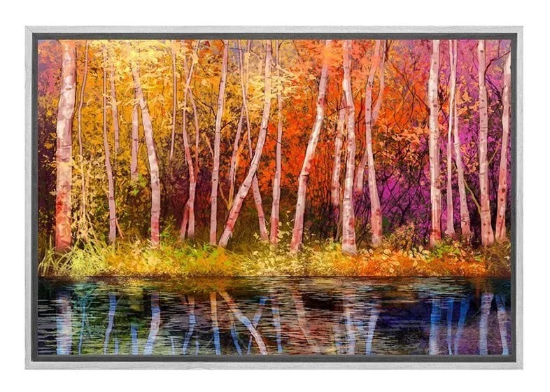 Lakeside Autumn Forest | Canvas Art Print