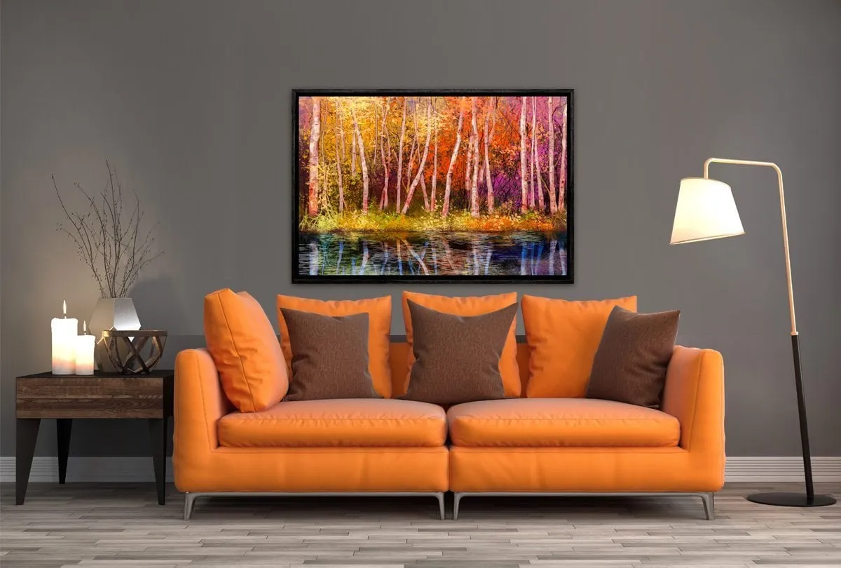 Lakeside Autumn Forest | Canvas Art Print