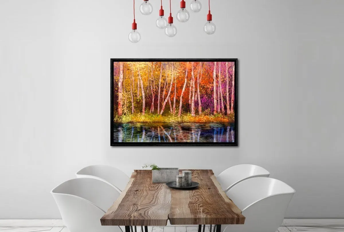 Lakeside Autumn Forest | Canvas Art Print