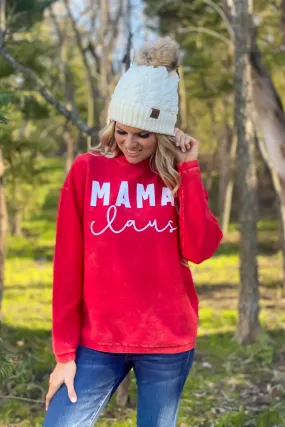 Mama Claus Vintage Corded Pullover : Red