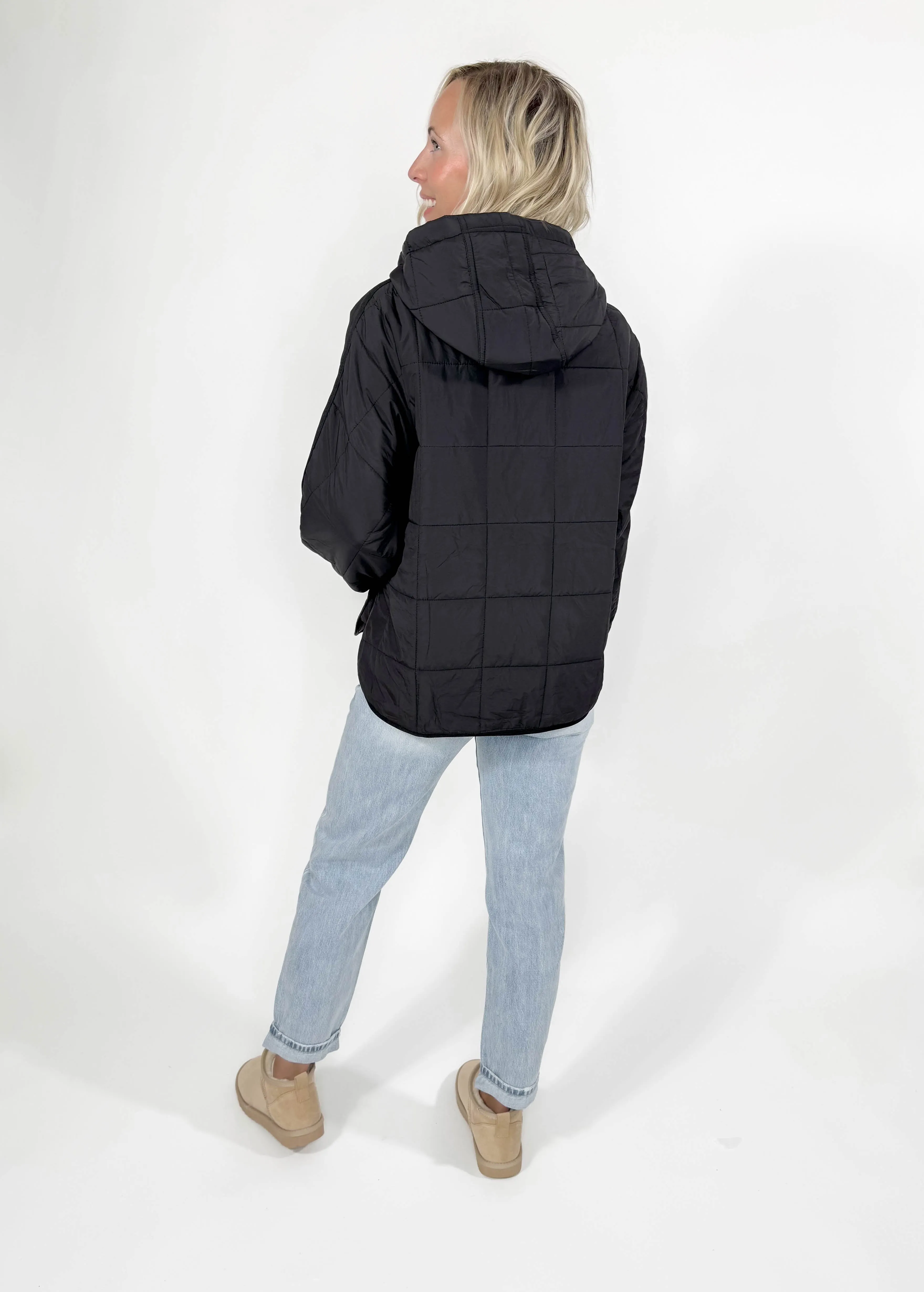 Misty Puffer Pullover- BLACK