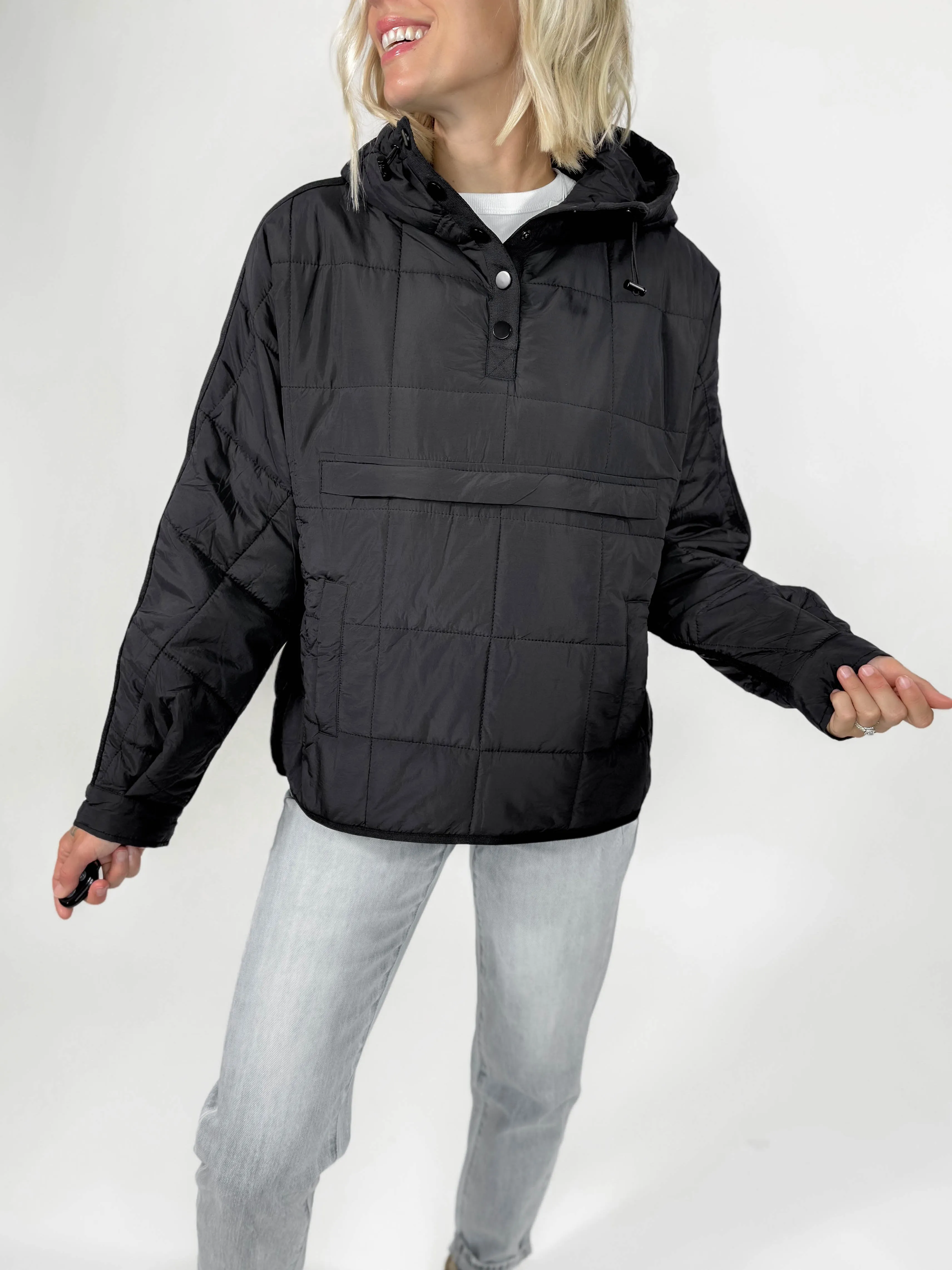 Misty Puffer Pullover- BLACK