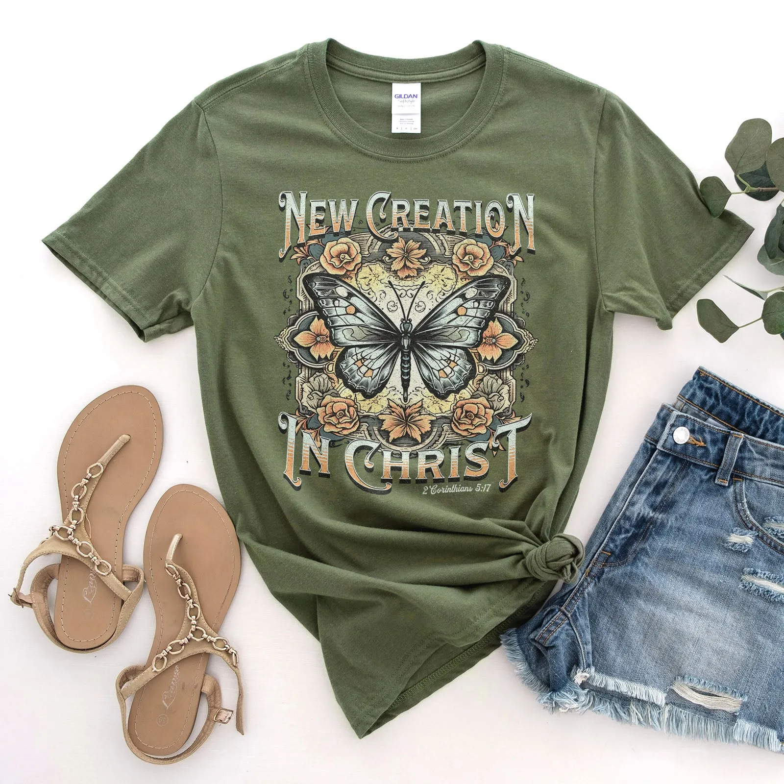 New Creation In Christ Autumn Butterfly Tee