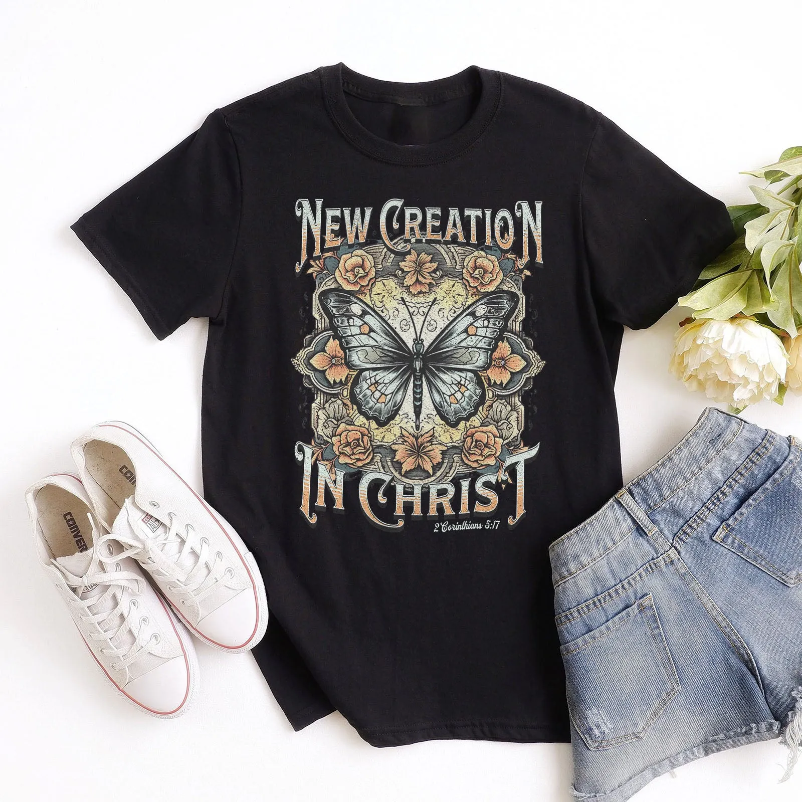 New Creation In Christ Autumn Butterfly Tee