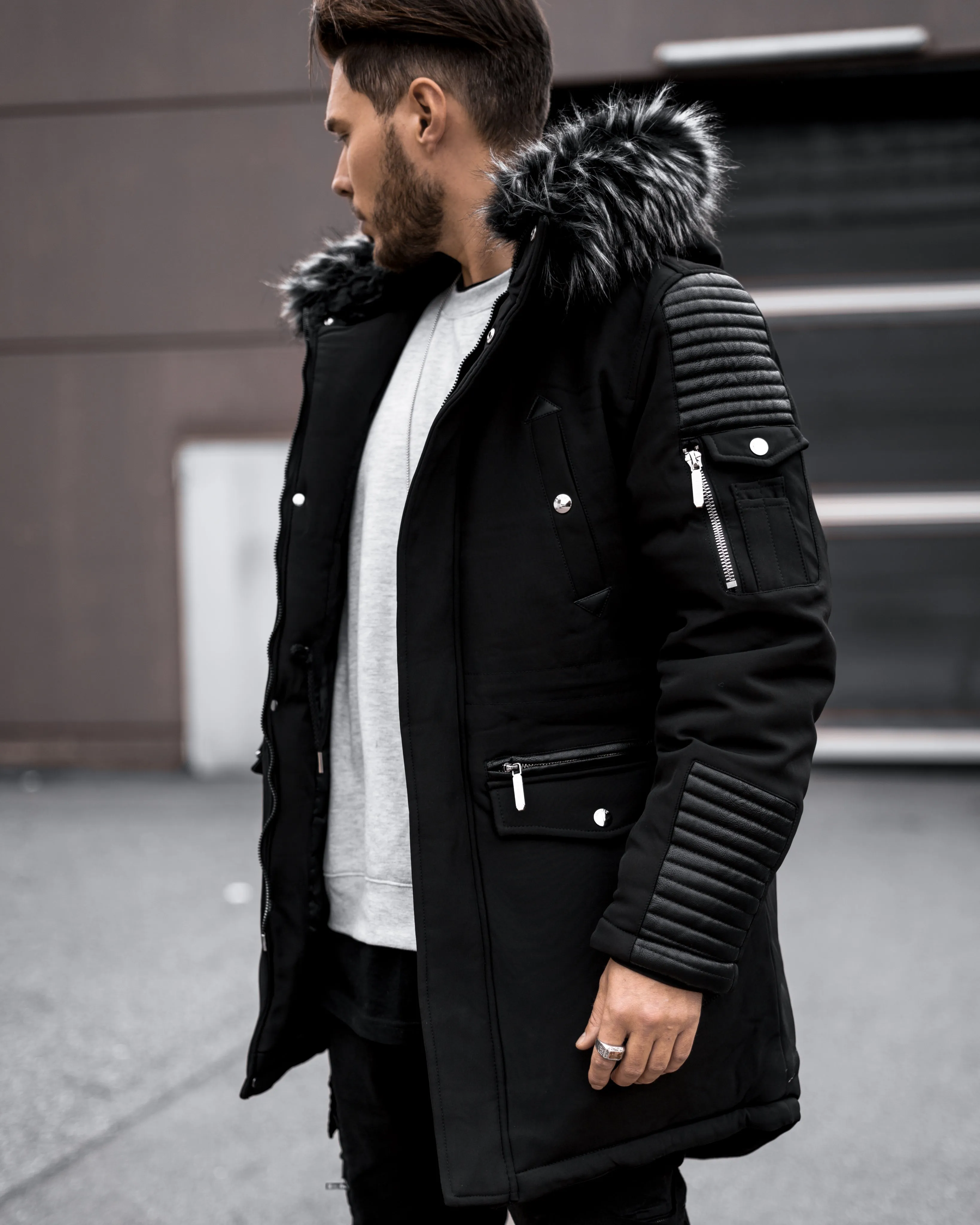 Parka Jacke Schwarz PH-019