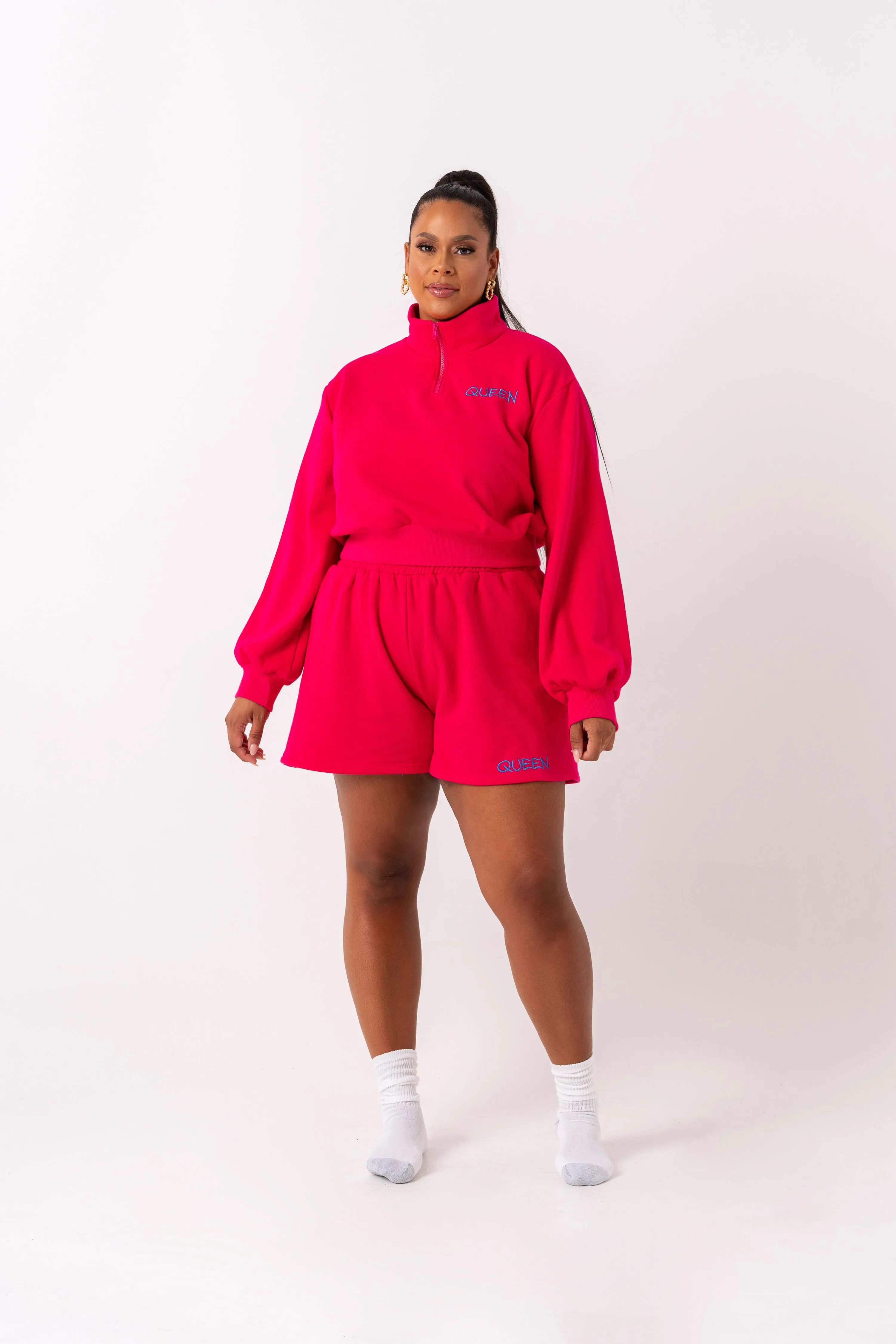 PINK QUEEN Pullover SHORT Set