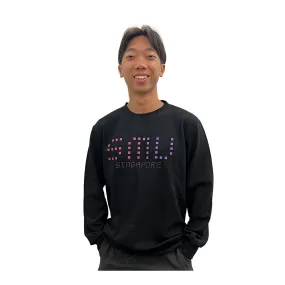 Pixel Print Crew Neck Pullover