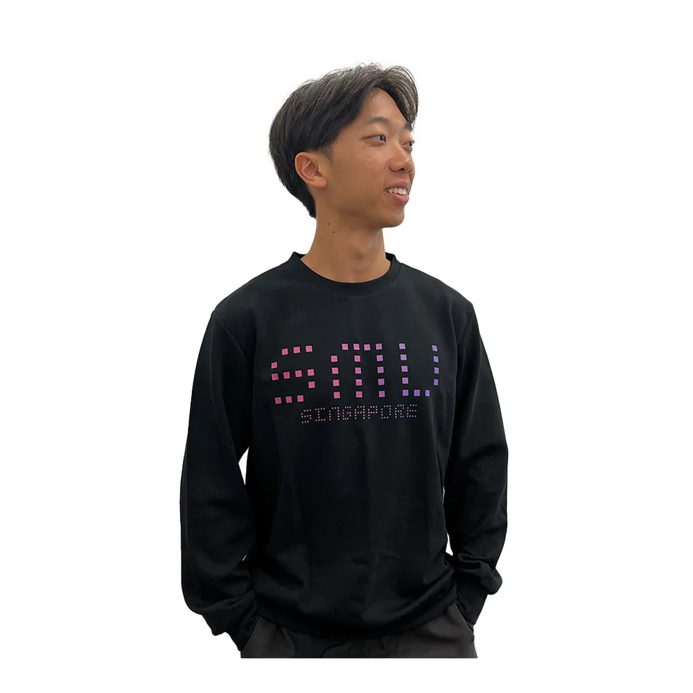 Pixel Print Crew Neck Pullover