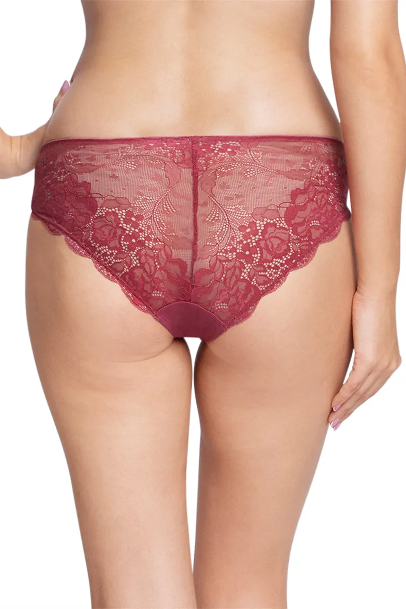 Print Low Rise Seamed Brazillian Panty - Autumn Rose