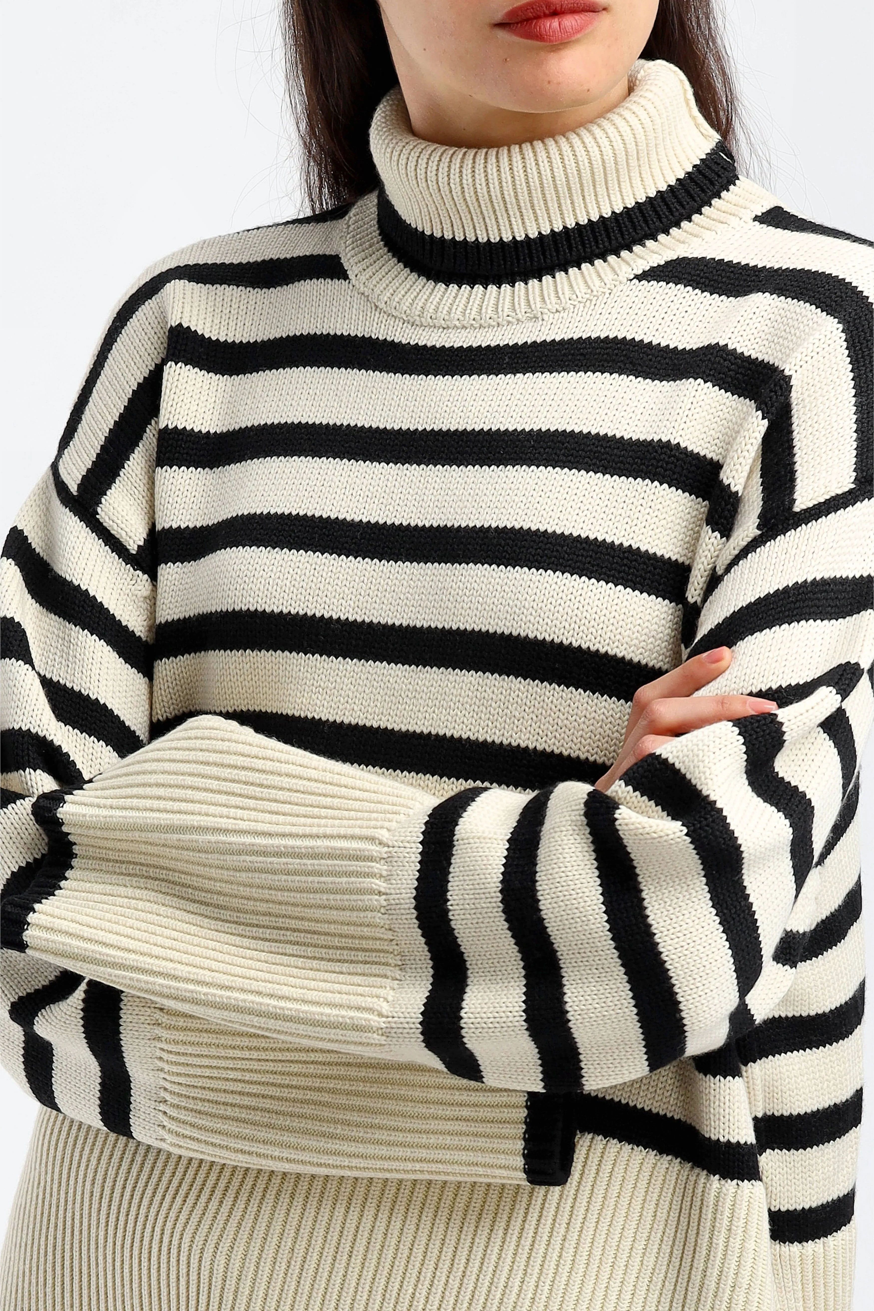 Pullover Signature Stripe in Light Sand