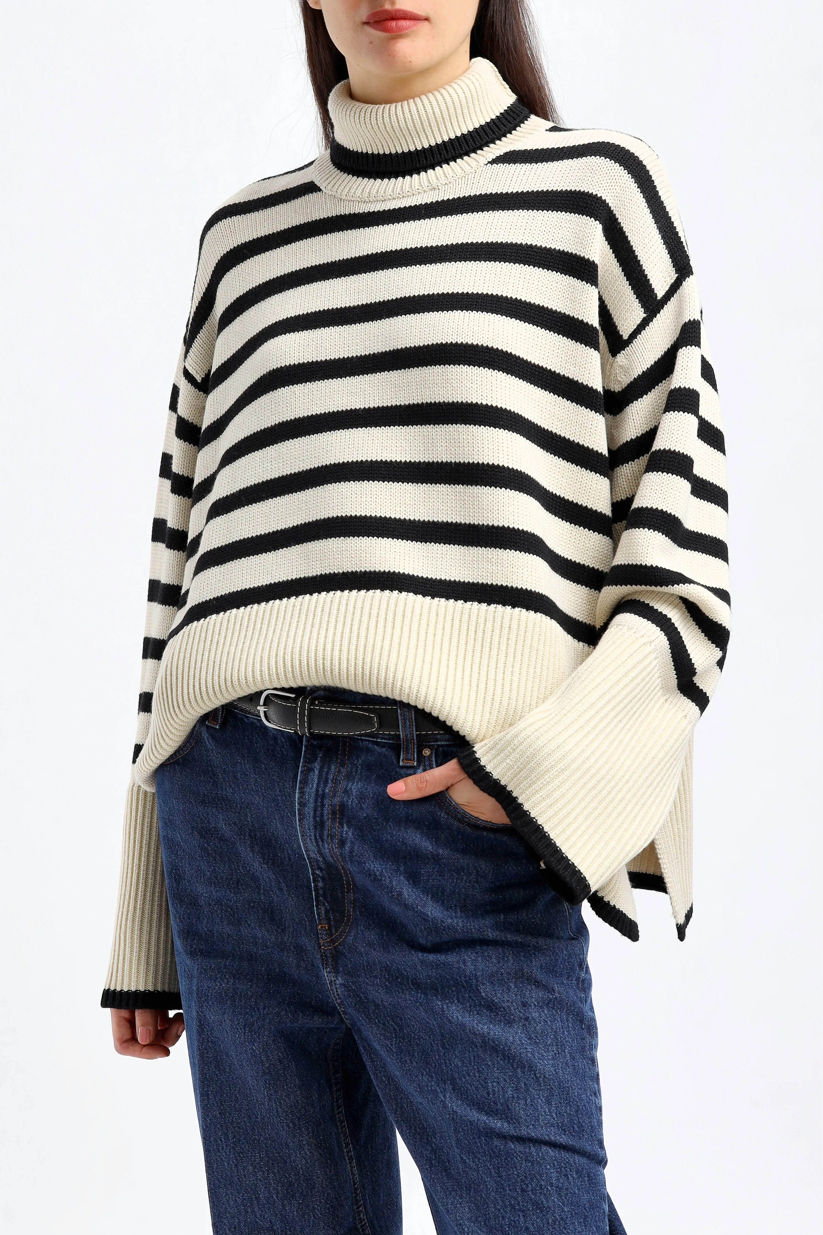 Pullover Signature Stripe in Light Sand